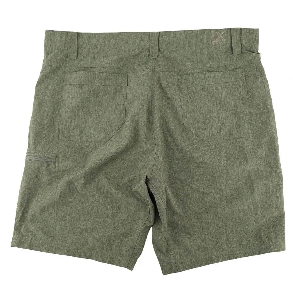 ZeroXposur Mens 38 Travel Shorts Olive Green Stretch Gorpcore Outdoors Technical